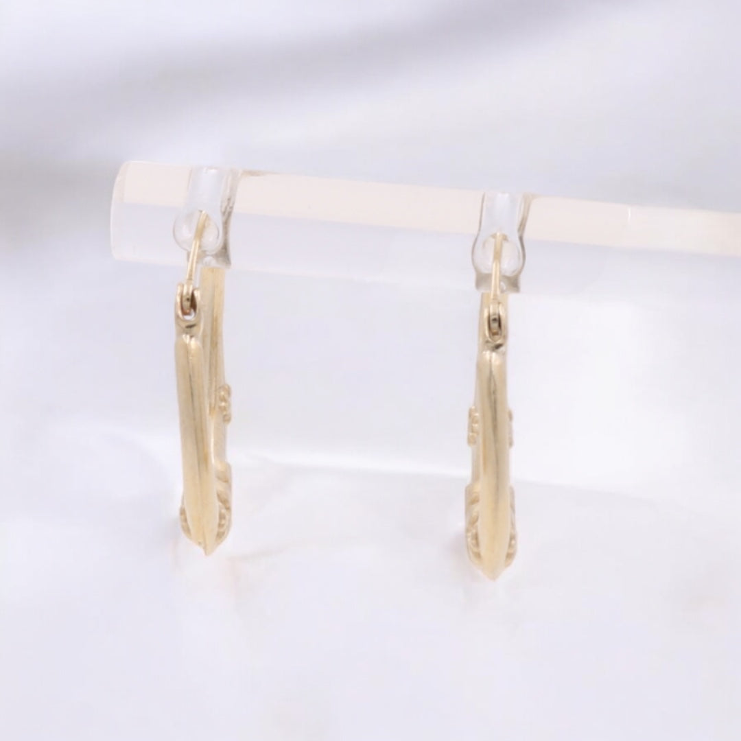 10K Yellow Gold Fashion Hoop Earrings