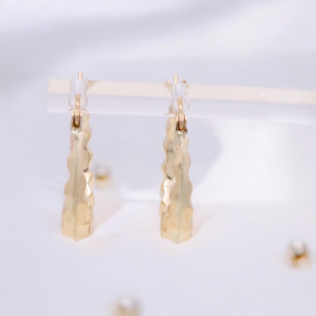10K Yellow Gold Fashion Hoop Earrings