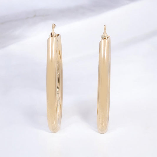 14K Yellow Gold Fashion Hoops Earrings