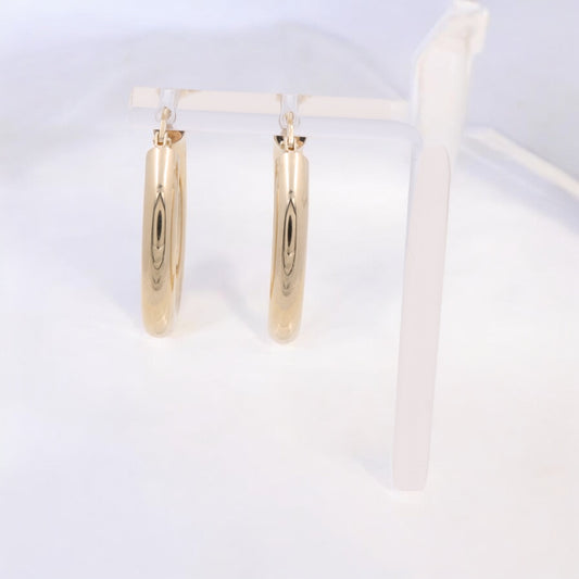 14K Yellow Gold Fashion Hoops Earrings