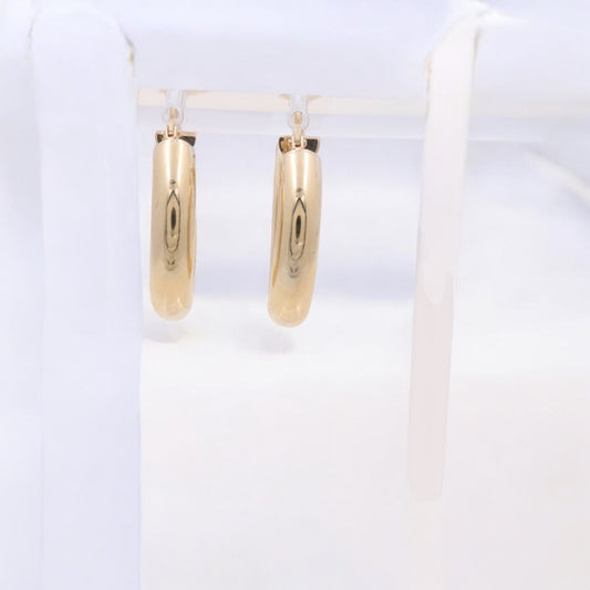 14K Yellow Gold Fashion Hoops Earrings