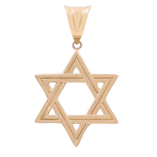 14K Yellow Gold Star of David Pendant