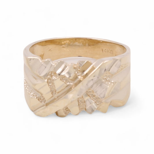 14K Yellow Gold Men's Fashion Ring