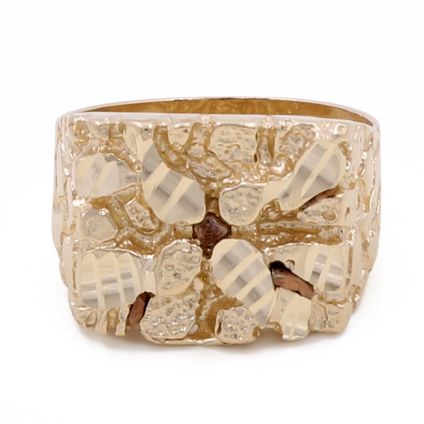 14K Yellow Gold Men's Nugget Ring