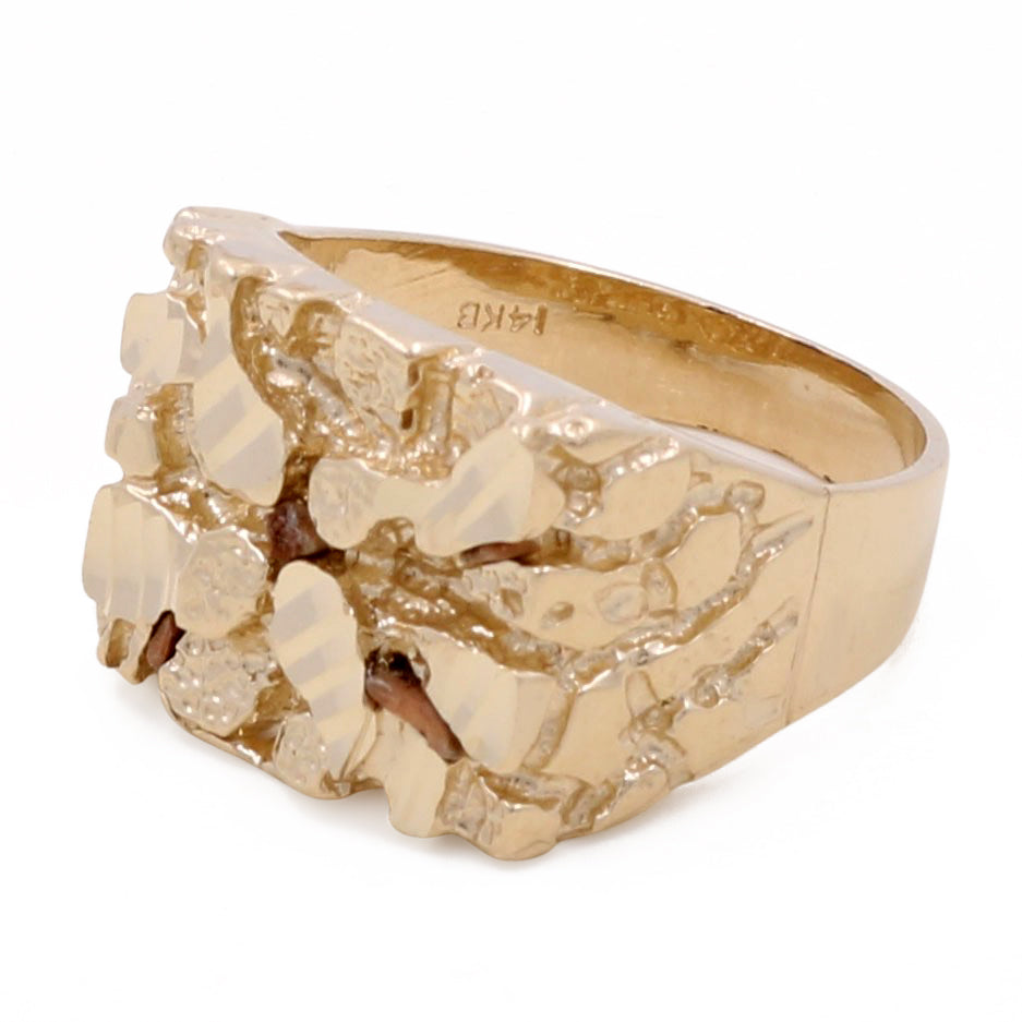 14K Yellow Gold Men's Nugget Ring