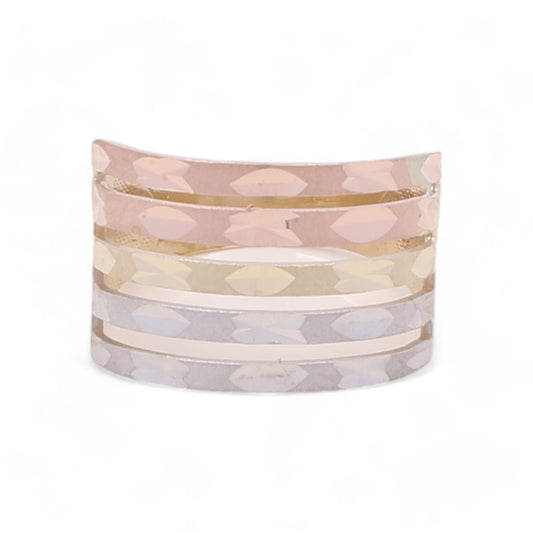 14K Tricolor Gold Fashion Stacked Ring