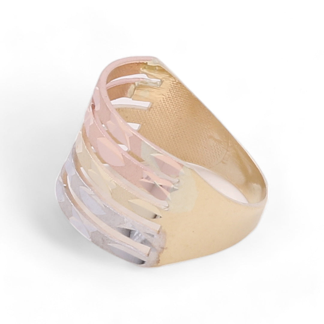 14K Tricolor Gold Fashion Stacked Ring