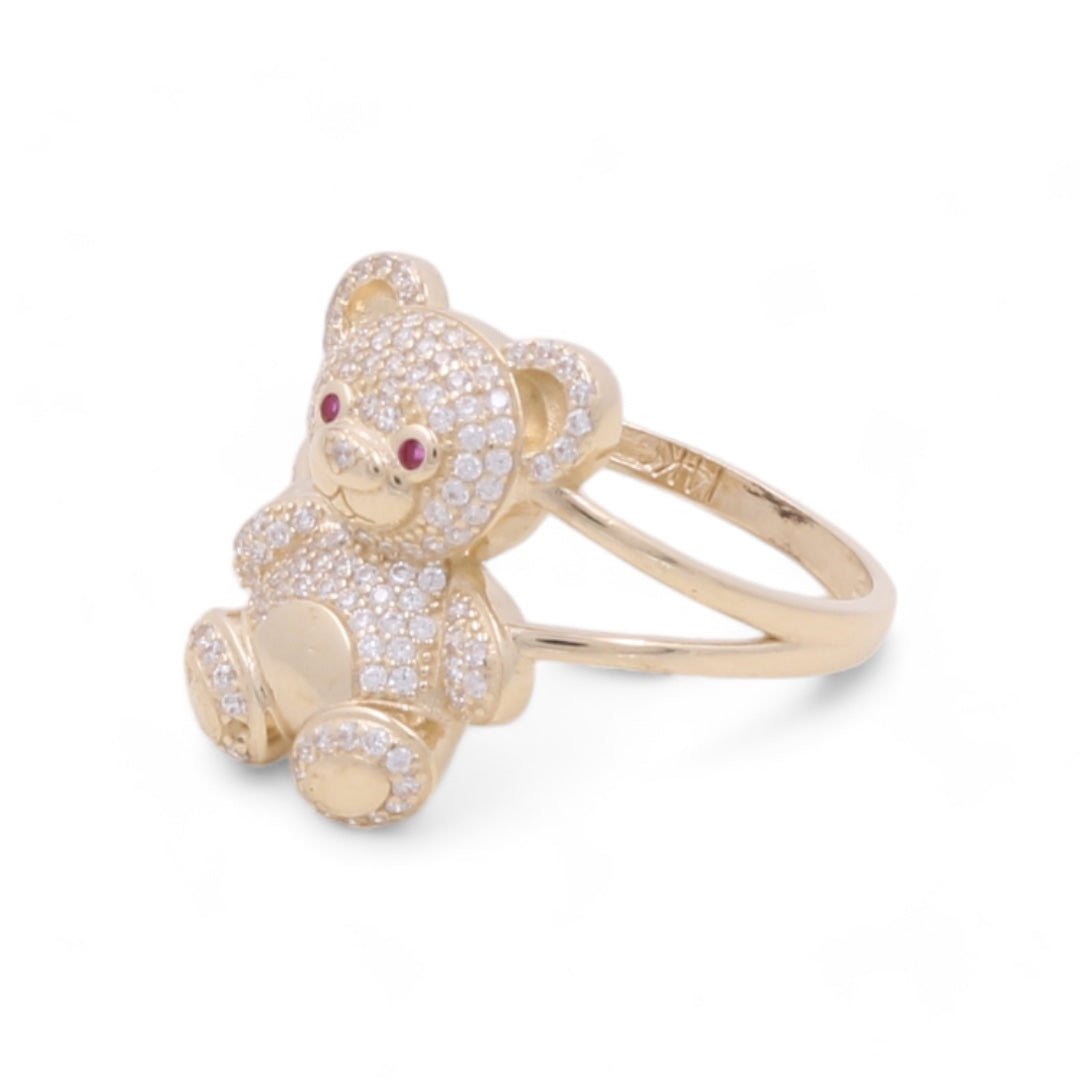 14K Yellow Gold Fashion Teddy Bear Ring