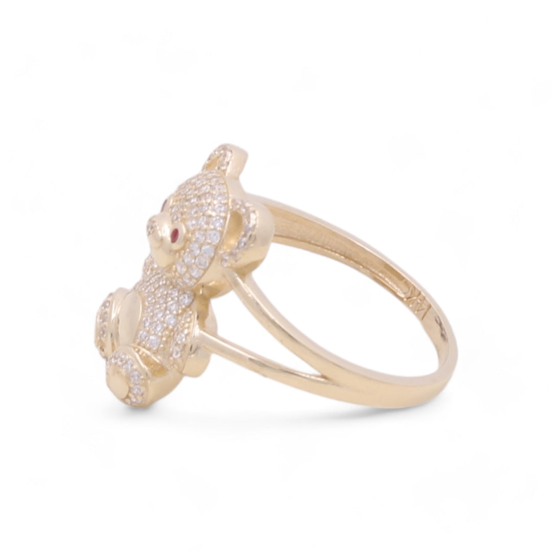 14K Yellow Gold Fashion Teddy Bear Ring