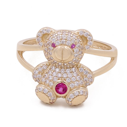 14K Yellow Gold Fashion Teddy Bear Ring