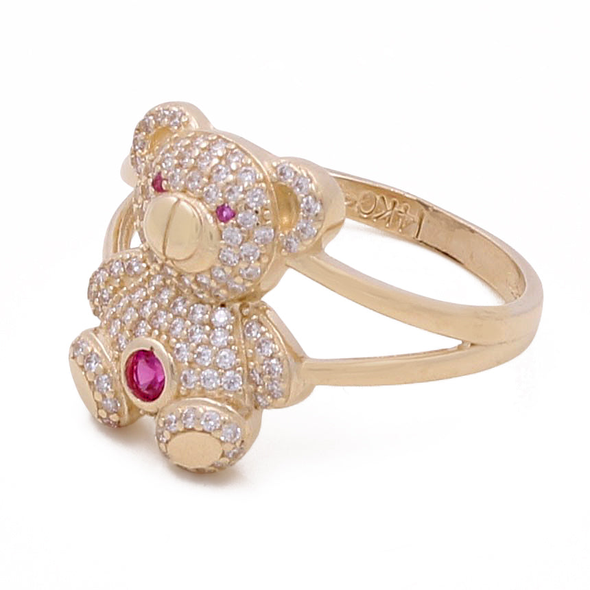 14K Yellow Gold Fashion Teddy Bear Ring