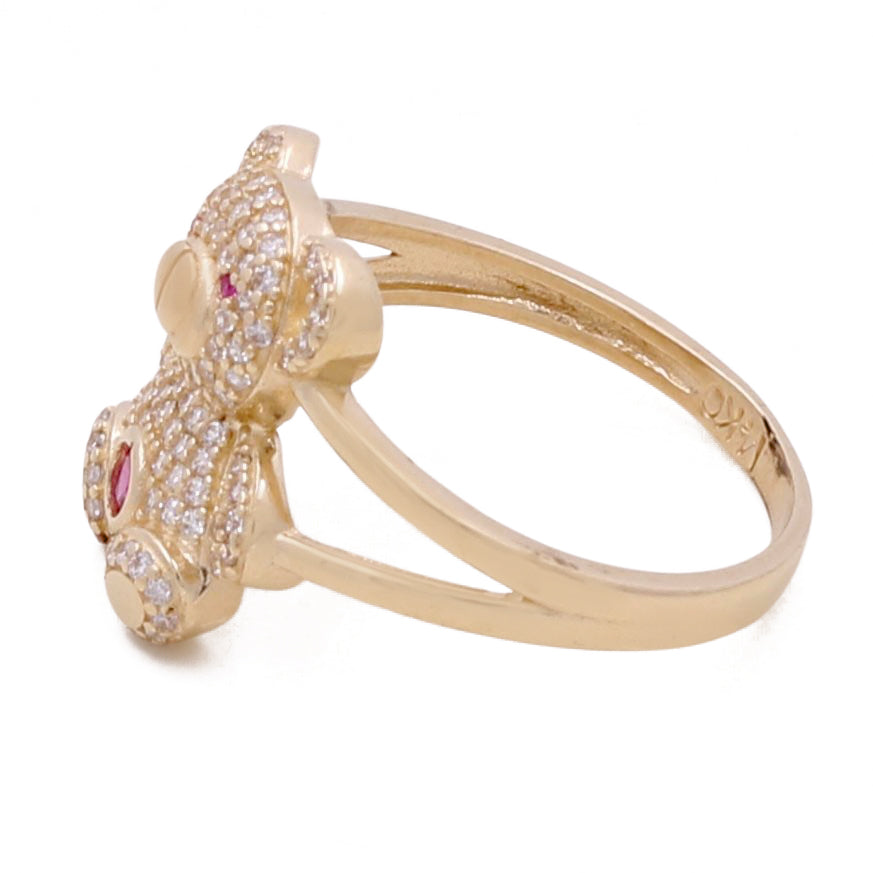 14K Yellow Gold Fashion Teddy Bear Ring