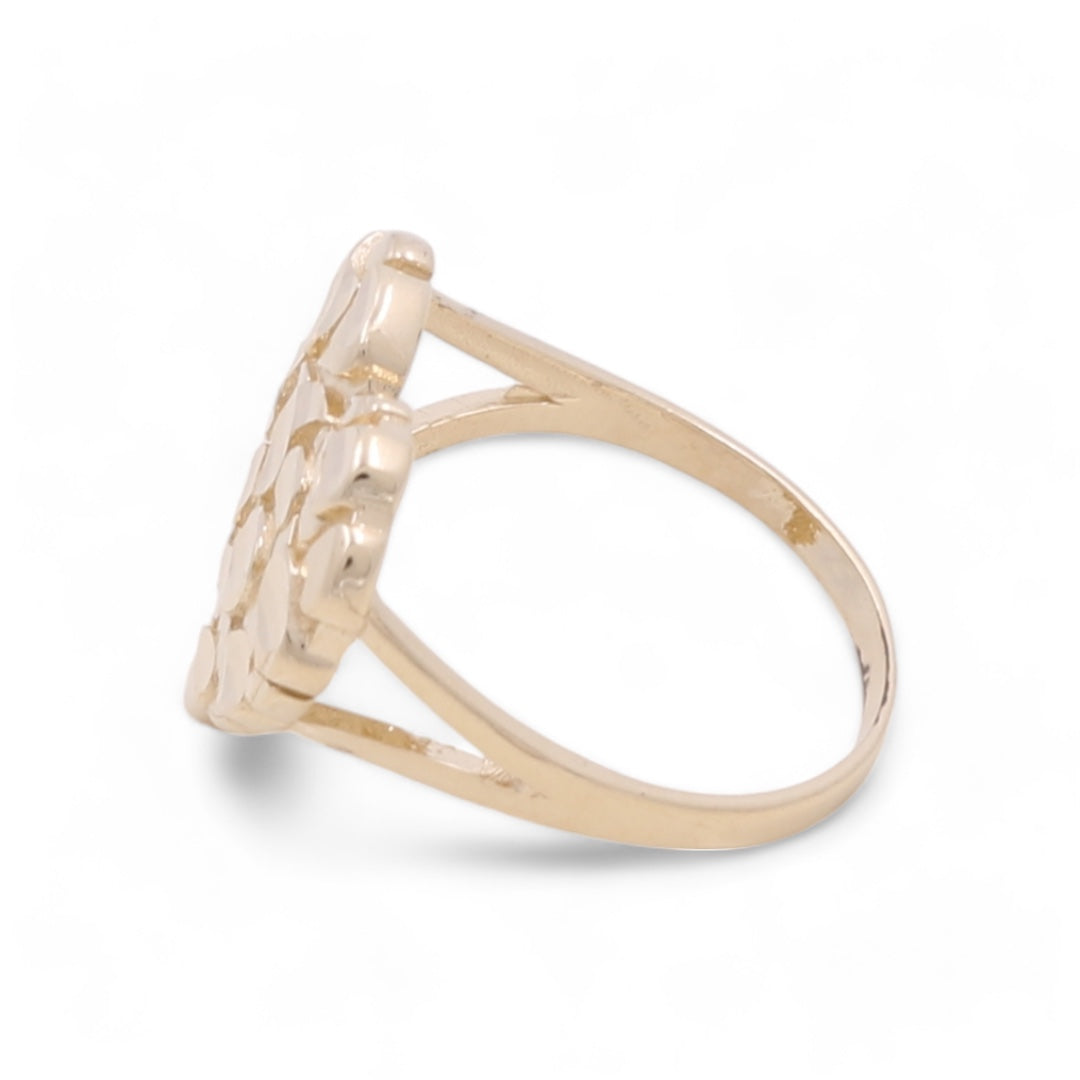 14K Yellow Gold Fashion Nugget Heart Ring