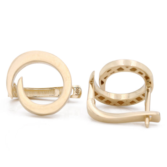 14K Yellow Gold Fashion Earrings with Symbol