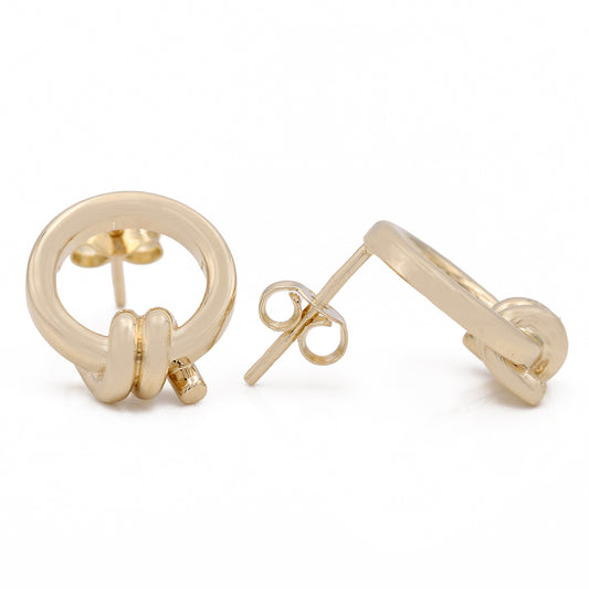 14K Yellow Gold Fashion Twisted Earrings
