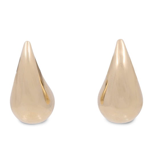 14K Yellow Gold Large Teardrop Earrings