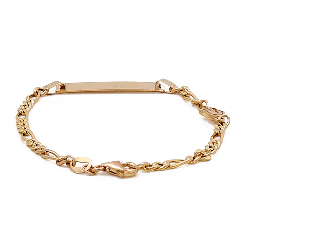 14K Yellow Gold Nameplate Kids Bracelet