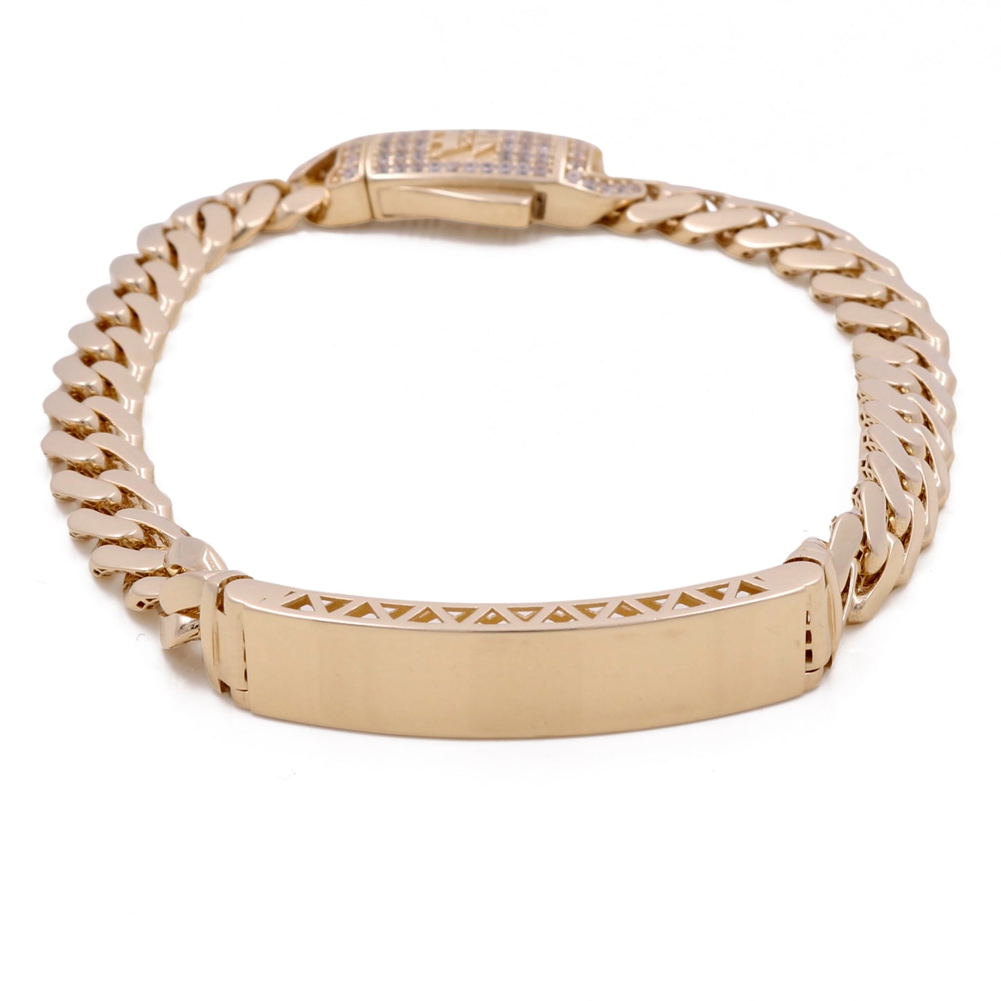 14K Gold Women's Fashion Name Tag Bracelet