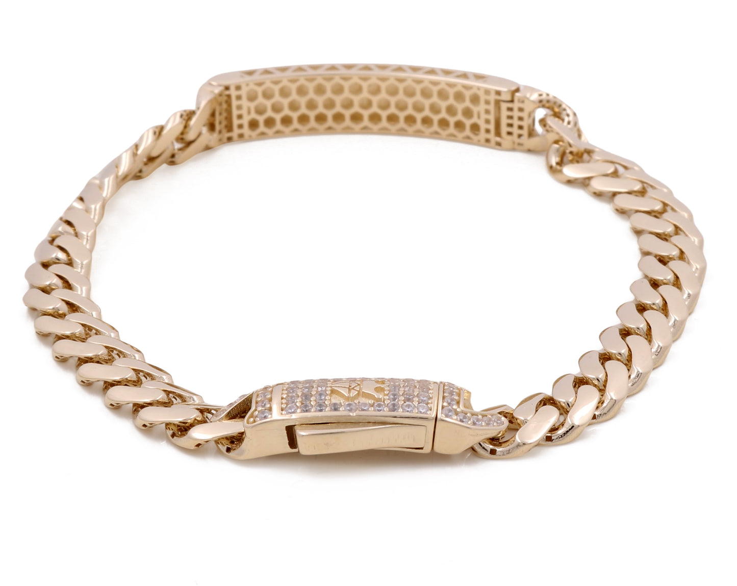 14K Gold Women's Fashion Name Tag Bracelet
