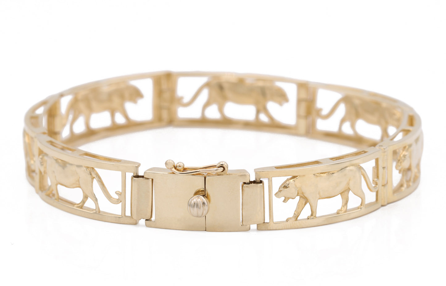 14K Yellow Gold Fashion Panthers Bracelet