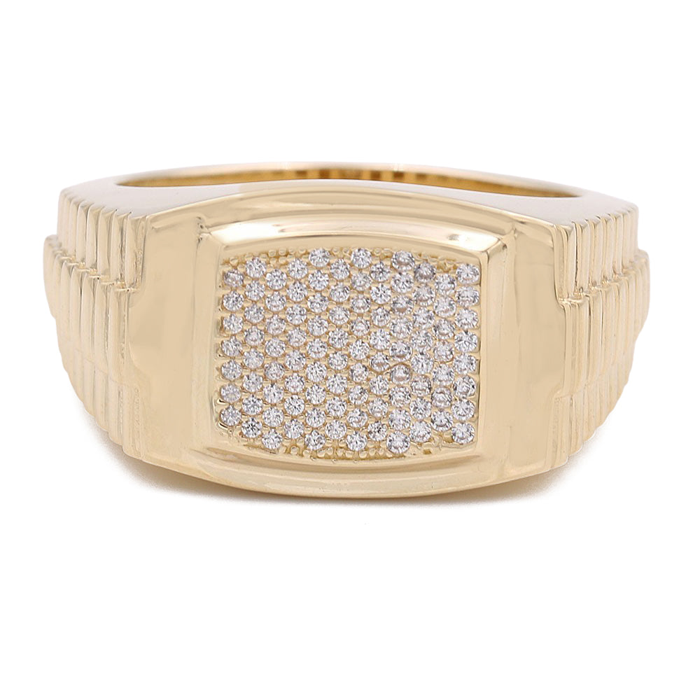 14K Yellow Gold Fashion Ring with Cubic Zirconias