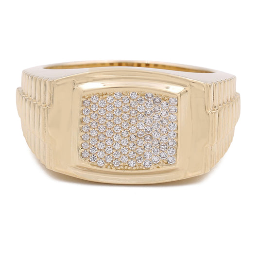 14K Yellow Gold Fashion Ring with Cubic Zirconias
