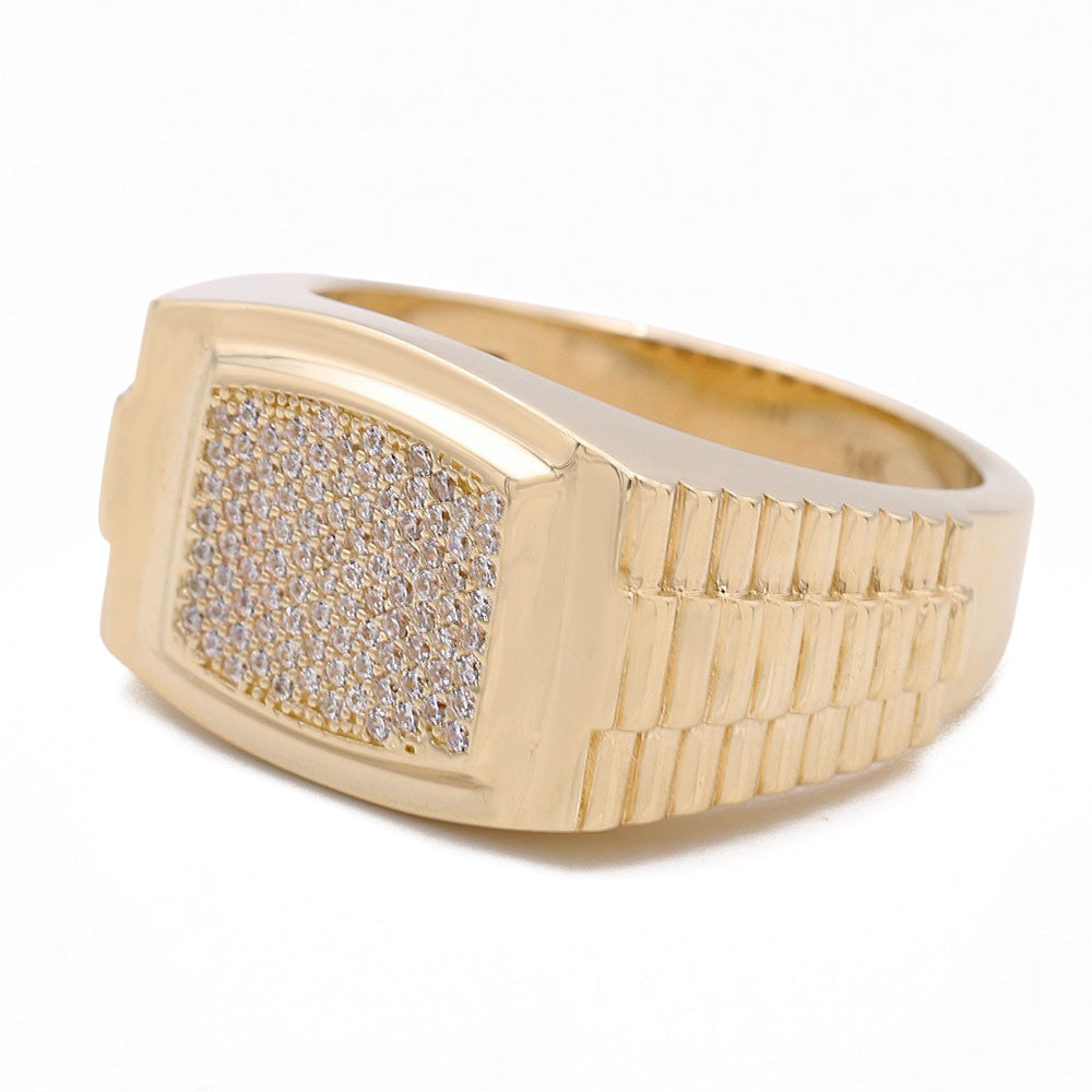 14K Yellow Gold Fashion Ring with Cubic Zirconias