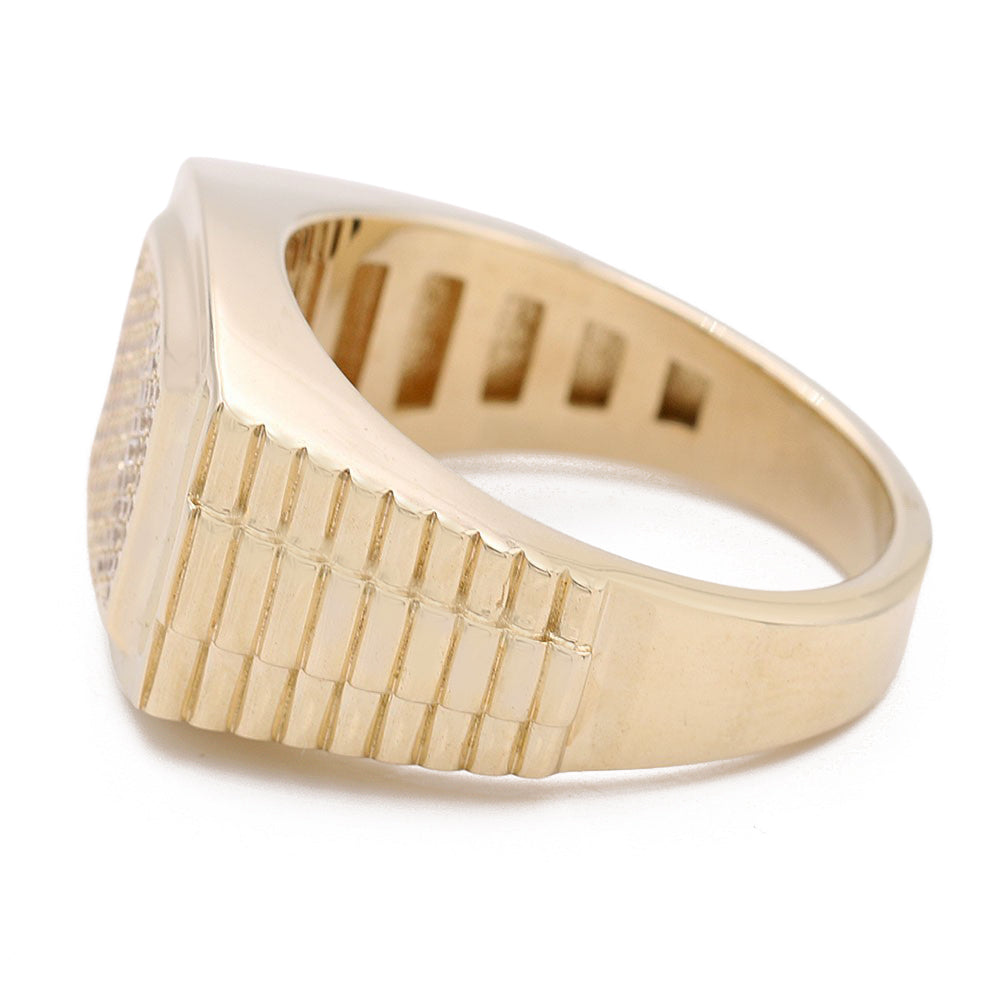 14K Yellow Gold Fashion Ring with Cubic Zirconias