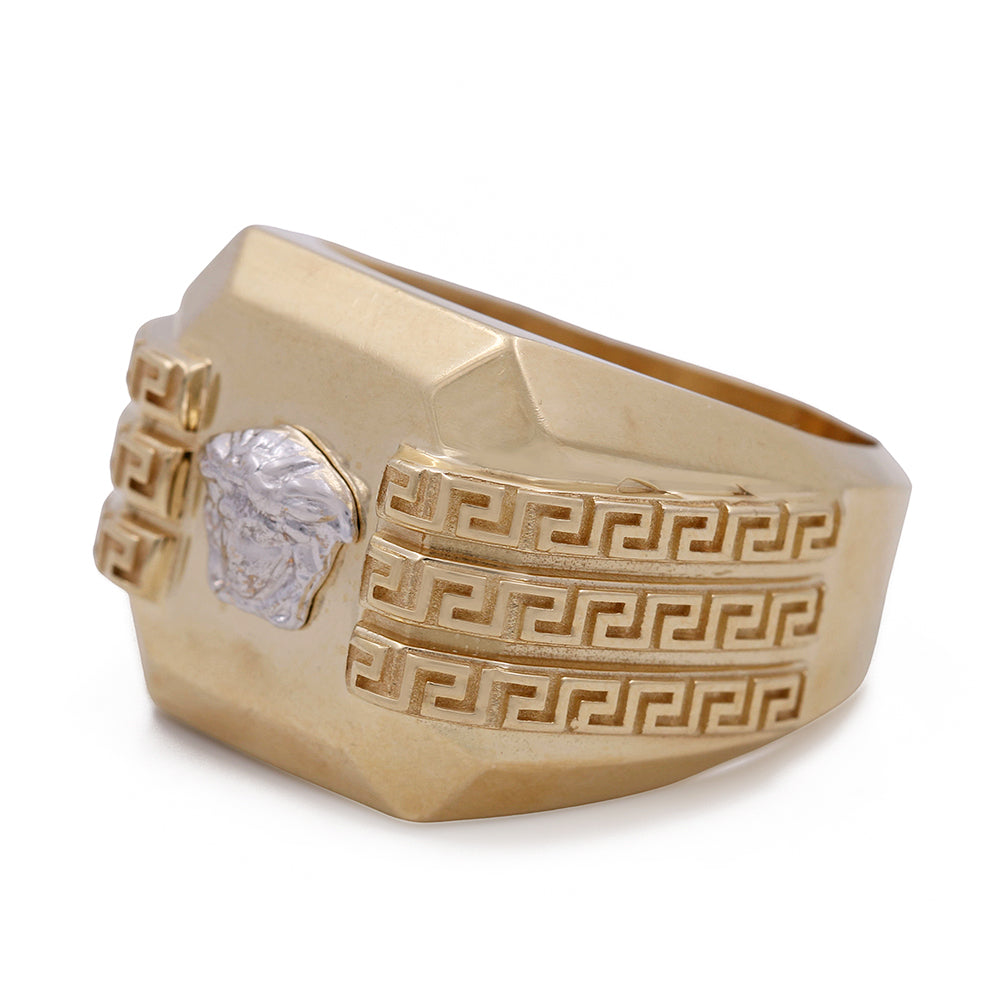 14K Yellow and White Gold Fashion Men's Ring