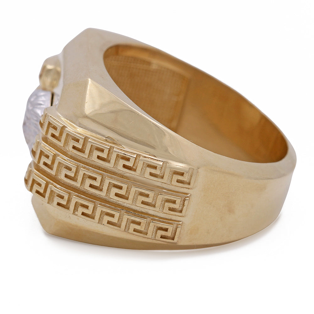 14K Yellow and White Gold Fashion Men's Ring