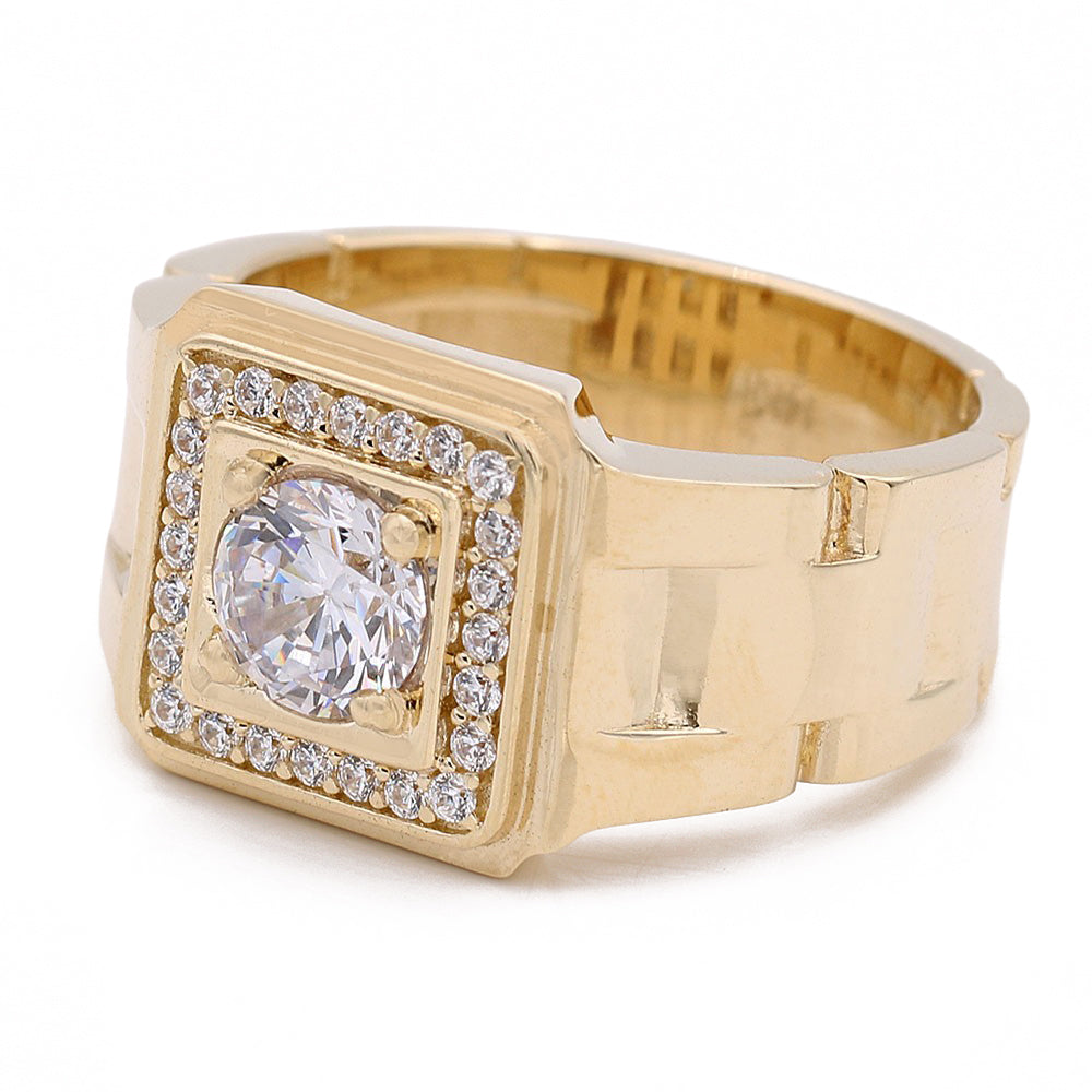 14K Yellow Gold Fashion Ring with Cubic Zirconias