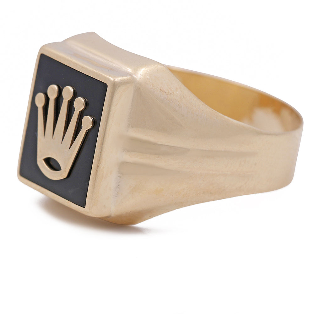 14K Yellow Gold and Black Onyx Fashion Men's Ring