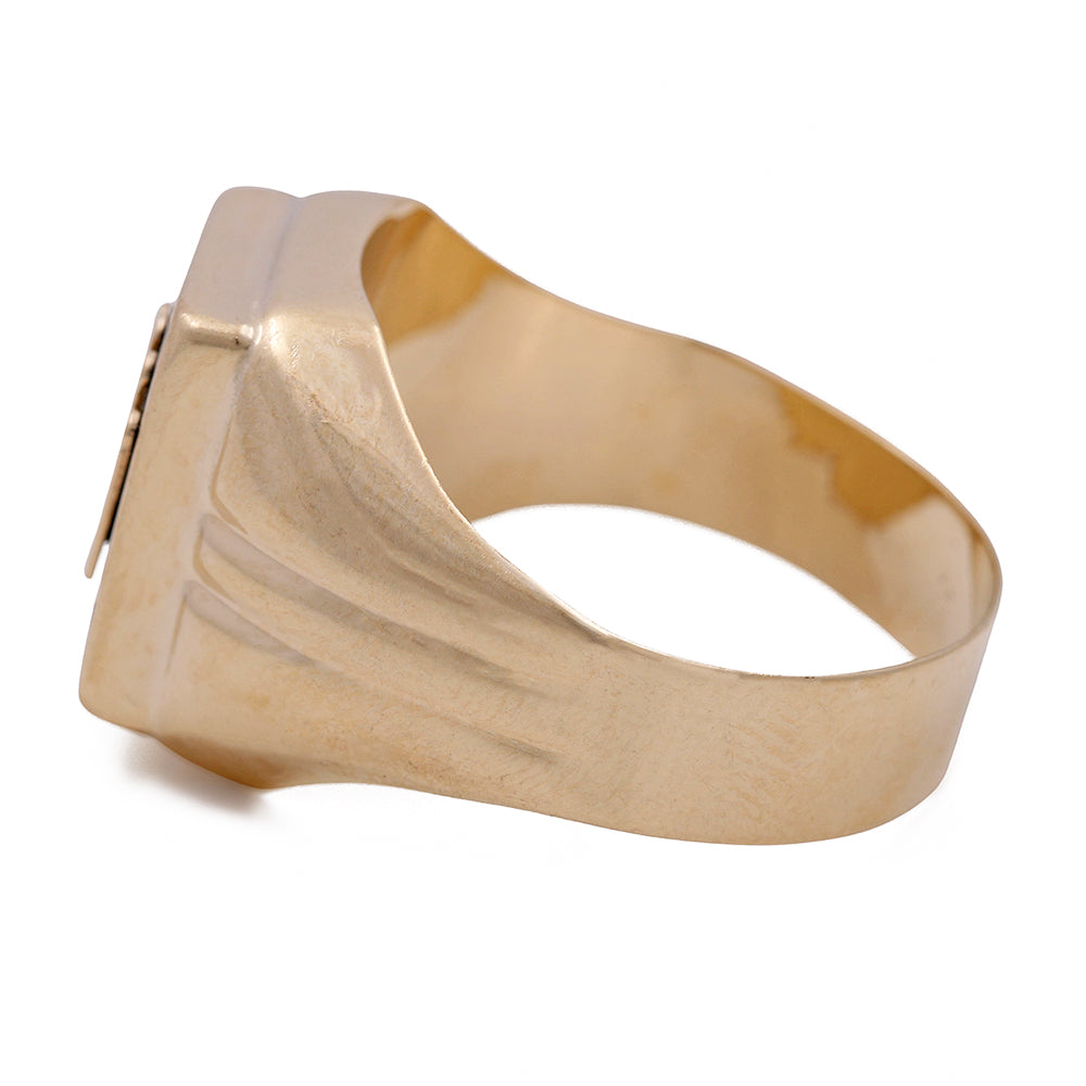 14K Yellow Gold and Black Onyx Fashion Men's Ring