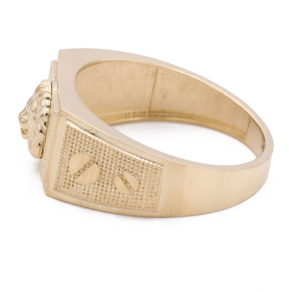 14K Yellow Gold Fashion Lion Head Design Ring