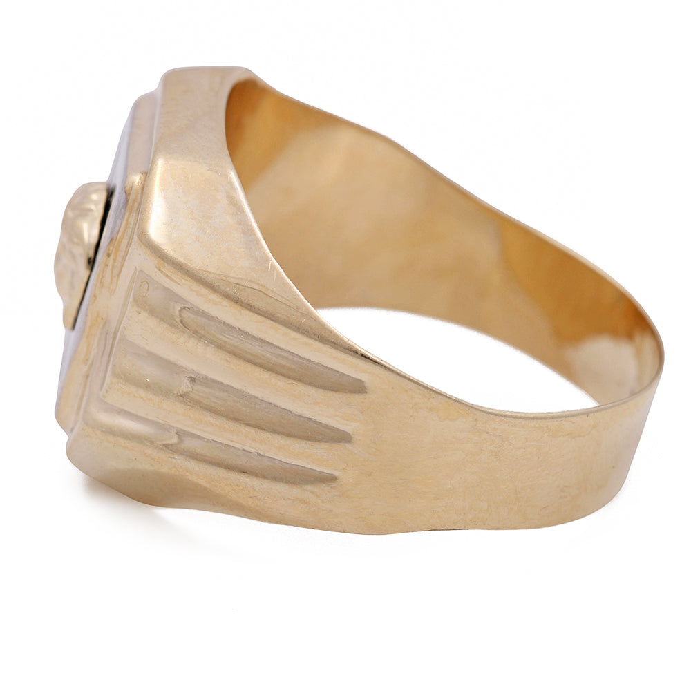14K Yellow Gold and Black Onyx Fashion Men's Ring
