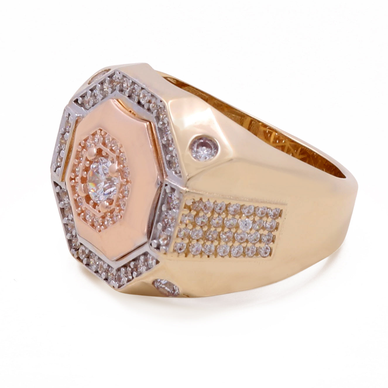 14K Rose and Yellow Gold Fashion Cubic Zirconias Ring