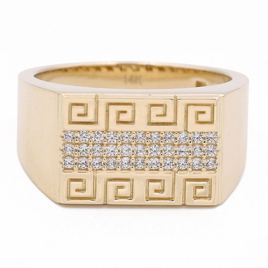 14K Yellow Gold Fashion Greek Design Ring