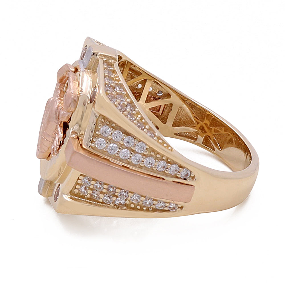 14K Rose and Yellow Gold Fashion Scorpion Ring with Cubic Zirconias