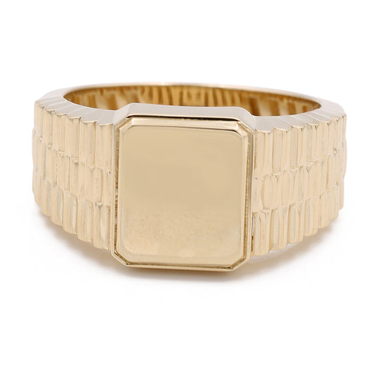14K Yellow Gold Fashion Link Design Ring