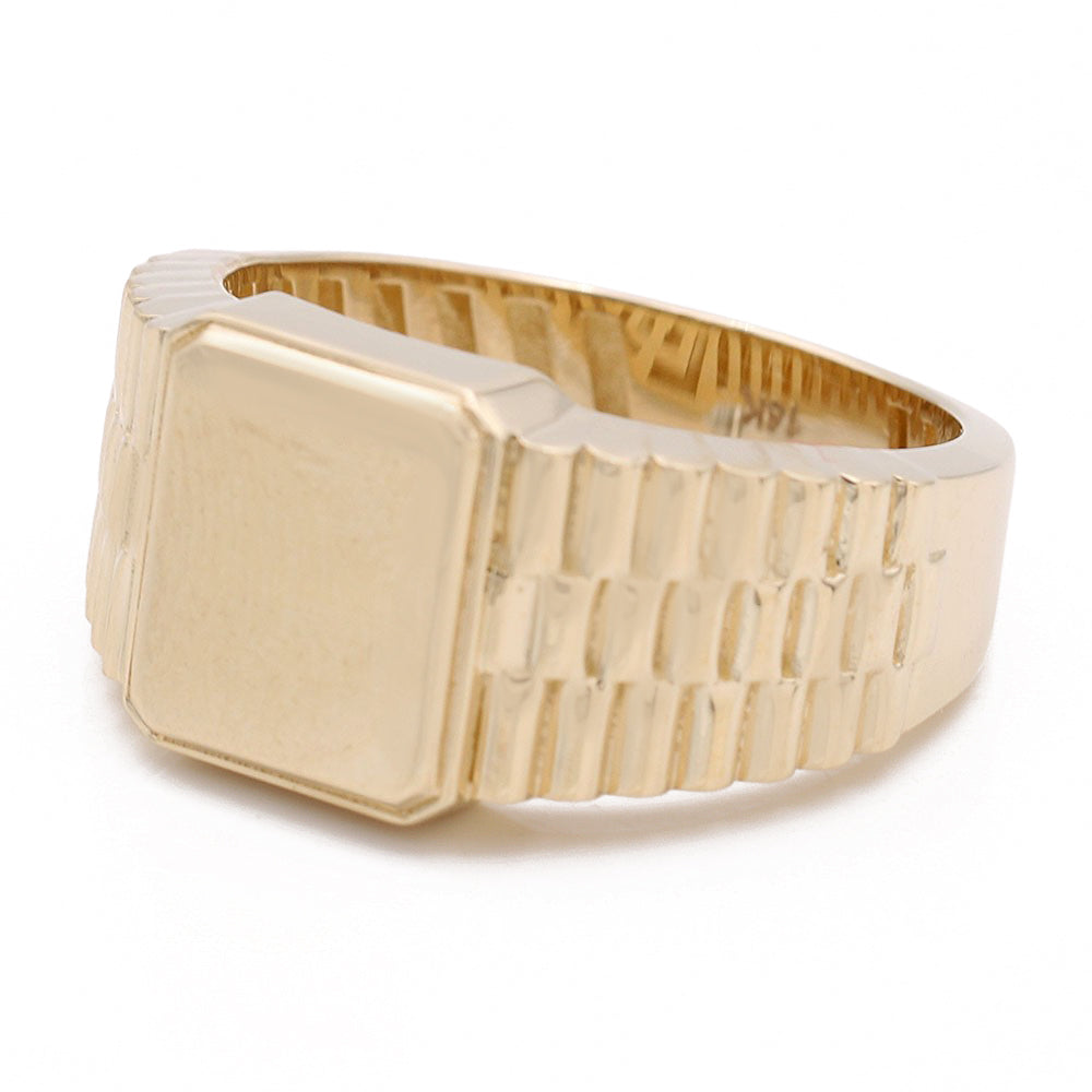 14K Yellow Gold Fashion Link Design Ring