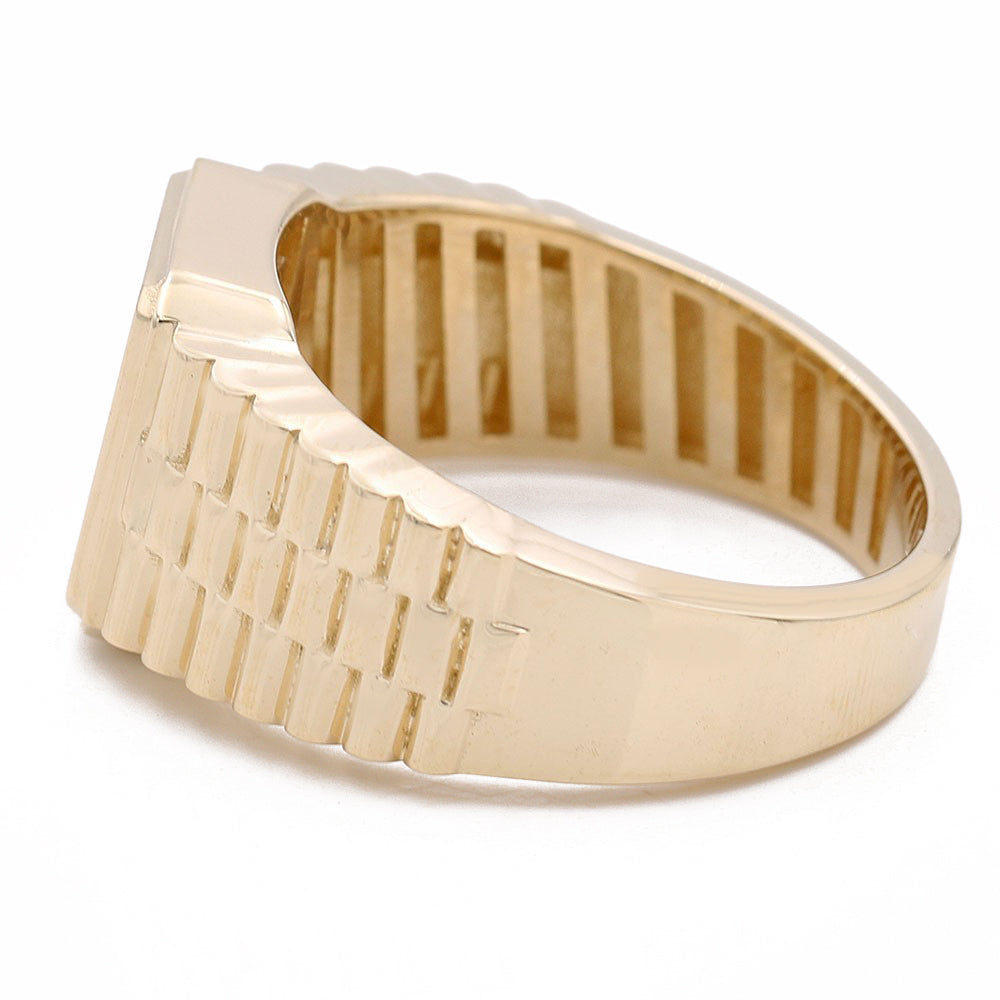 14K Yellow Gold Fashion Link Design Ring