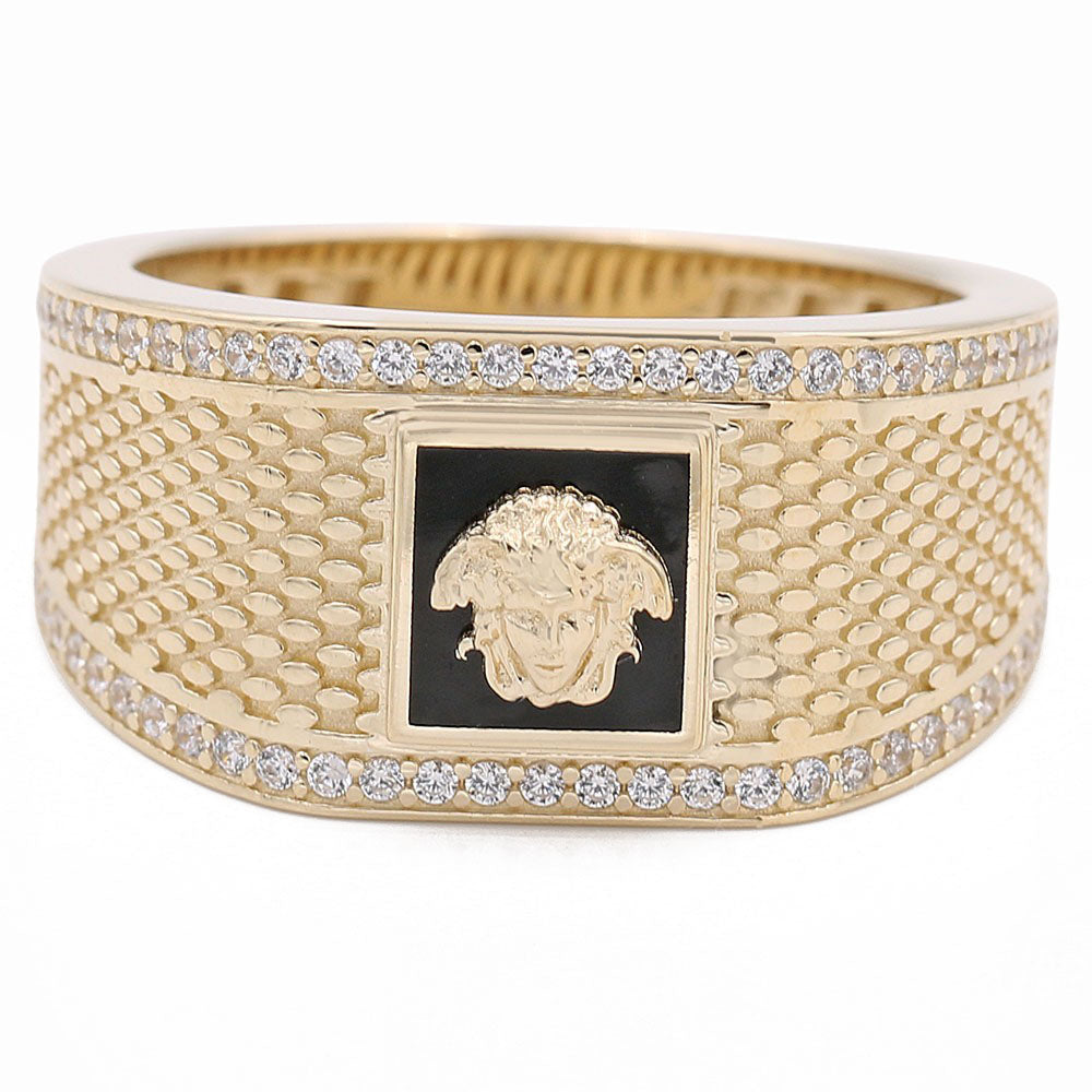 14K Yellow Gold Fashion Medusa Head Design Ring