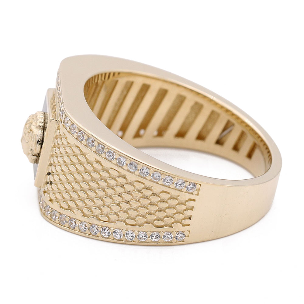 14K Yellow Gold Fashion Medusa Head Design Ring