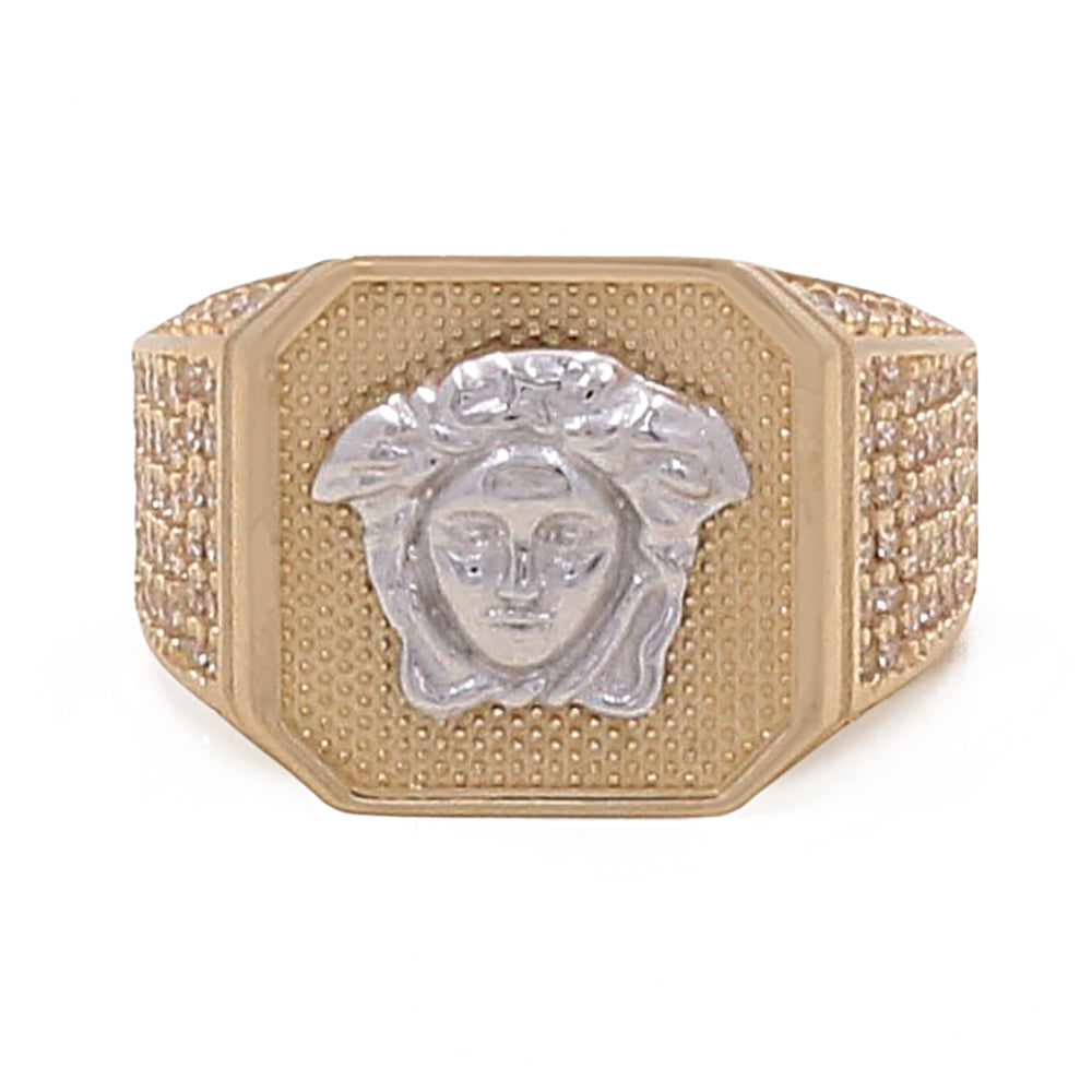 14K Yellow and White Gold Fashion Medusa Ring