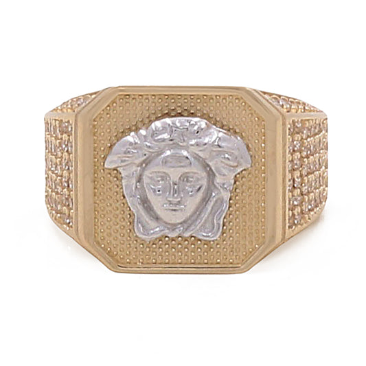 14K Yellow and White Gold Fashion Medusa Ring