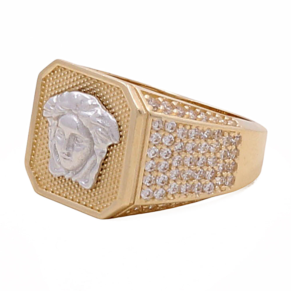 14K Yellow and White Gold Fashion Medusa Ring