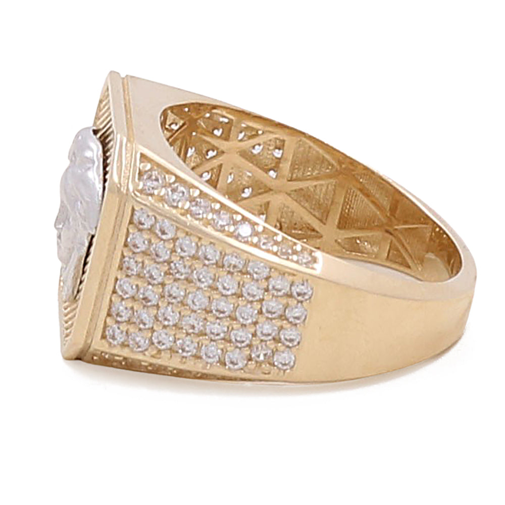 14K Yellow and White Gold Fashion Medusa Ring