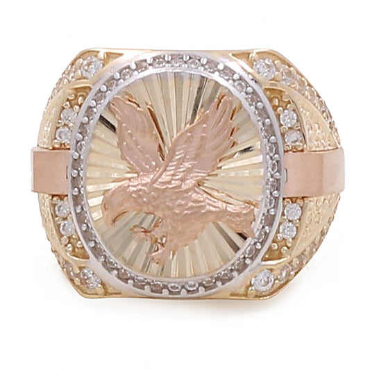 14K Yellow and Rose Gold Fashion Eagle Ring