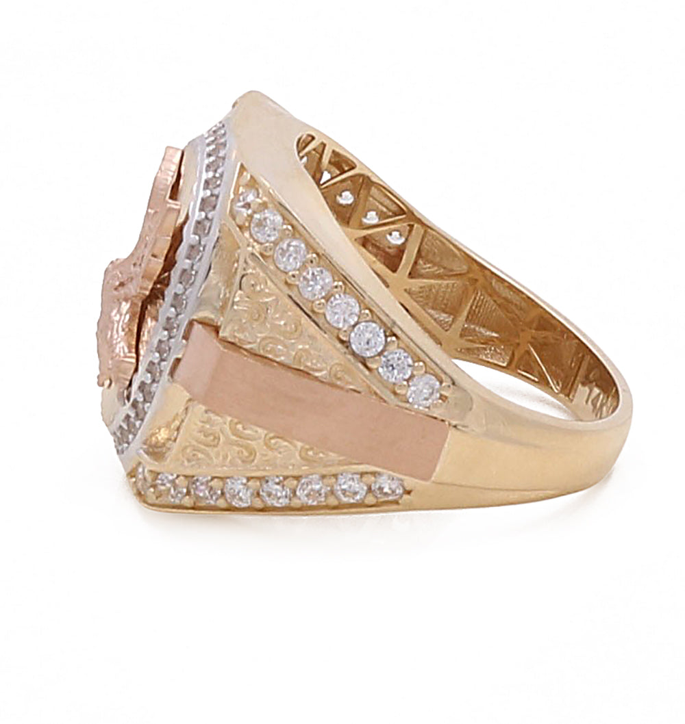 14K Yellow and Rose Gold Fashion Eagle Ring