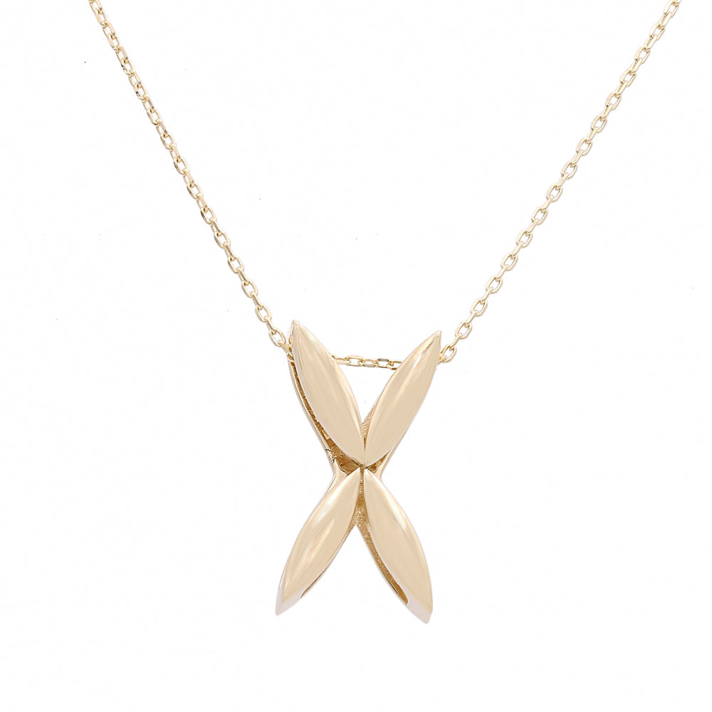 14K Yellow Gold Fashion Butterfly Pendant Necklace